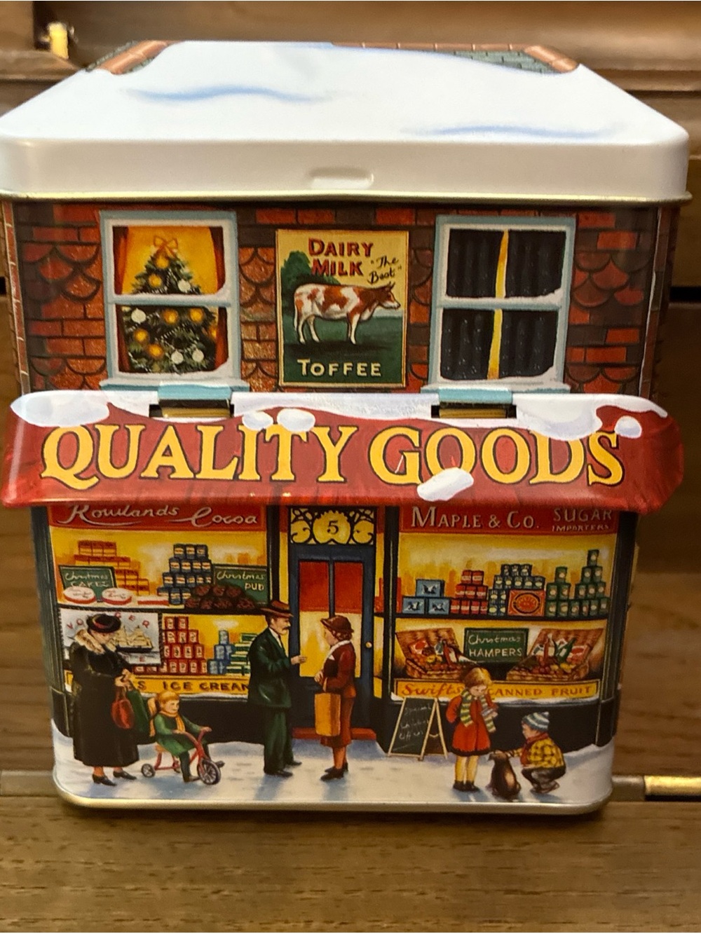 Vintage 1995 Silver Crane Company Quality Goods Collectible Holiday Winter Tin